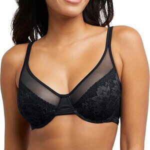 Bali One Smooth U Lace Minimizer Underwire Full-Coverage Convertible Bra 36DD Bl